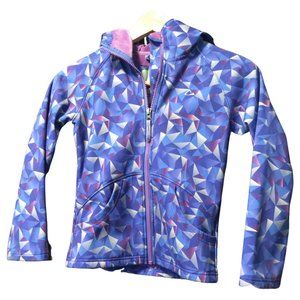 Size 7/8 - Purple Abstract Print Jacket w/ Hood & Velour Lining